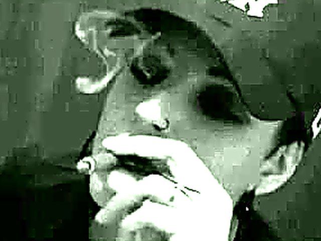 Greek slut smokes and sucks an excited cock