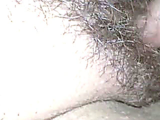 Guy plays with his shy girlfriend's hairy pussy for cam