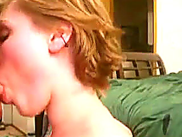 Beautiful red hard sucks her boyfriends excited cock