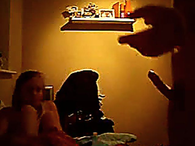 Blonde babe sucks her boy friends hard dick