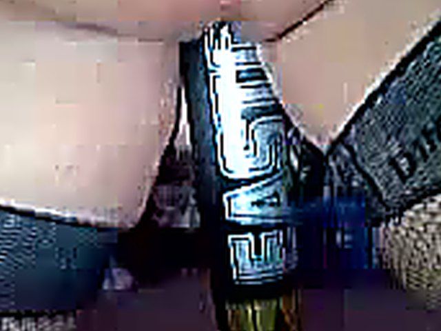 Fattie with pierced clit rides baseball bat