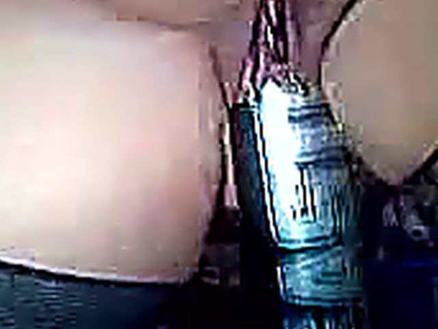 Fattie with pierced clit rides baseball bat