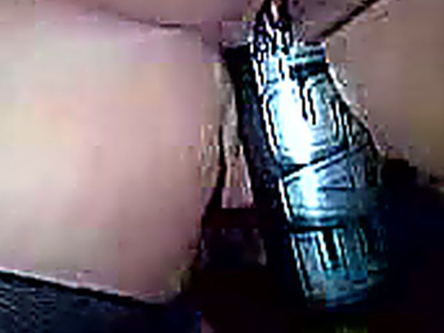 Fattie with pierced clit rides baseball bat