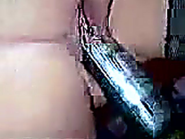 Fattie with pierced clit rides baseball bat