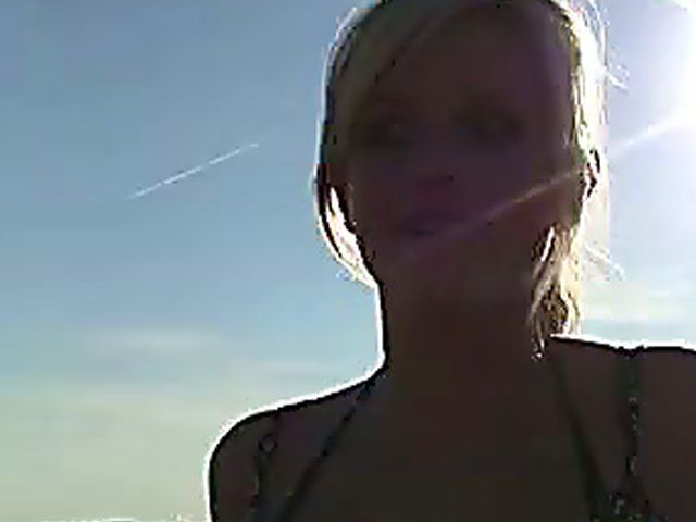 Beautiful blonde gets fucked outside in public