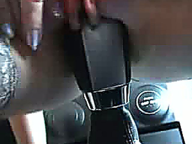 Horny brunette gets fingered whilst driving a car