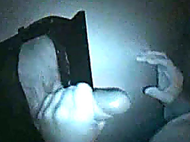 Masked babe sucks cock in a glory hole