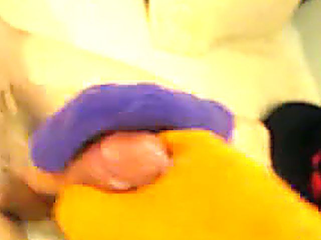 Girlfriend in color socks gives great footjob