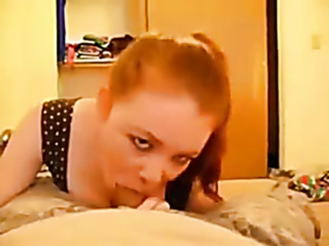 Red haired babe loves sucking a hard dick