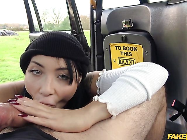 Exotic slut Rina Ellis fake taxi adventure