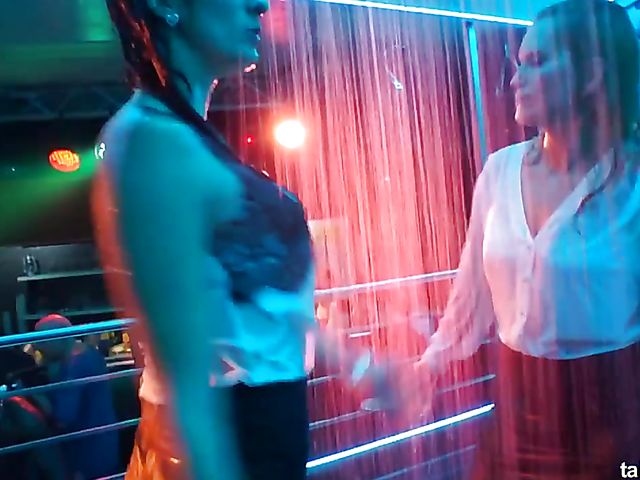 Wild party girls get banged in the club