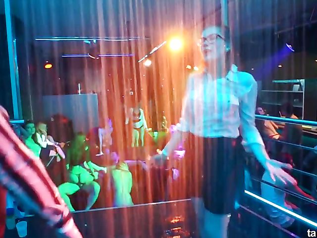 Wild party girls get banged in the club