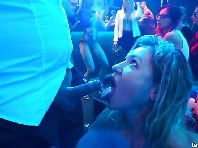 Wild party girls get banged in the club