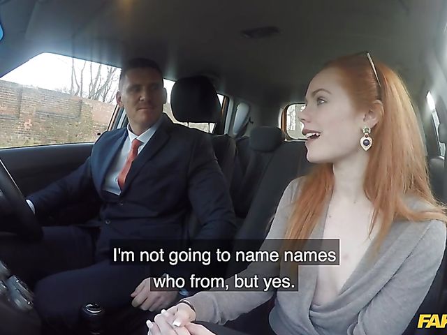 British redhead Ella Hughes gets fucked in Fake Driving School