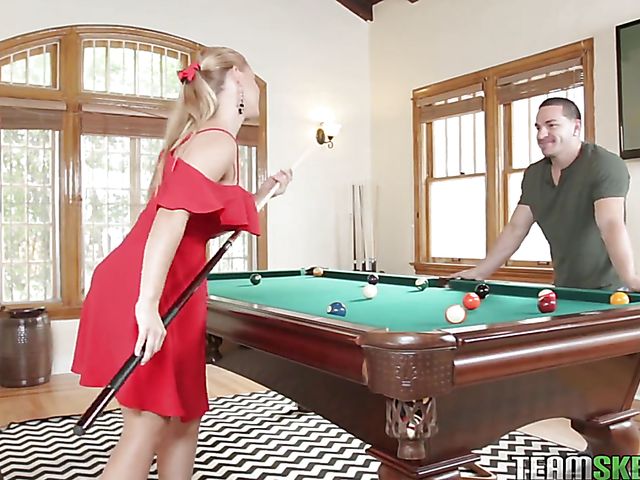 Fari haired teen babe in red Sloan Harper is fuckable