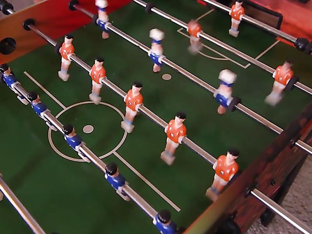 Chubby teen Olivia Nice plays table football and gets fucked