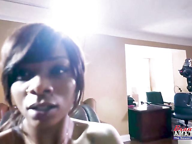 Ebony amateur Monae gets a white cock