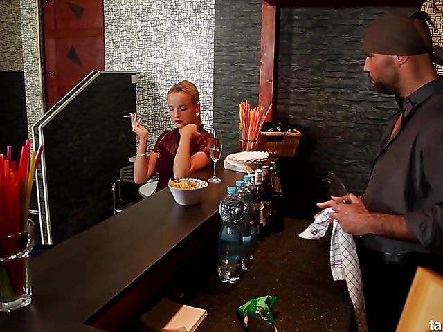 Piss fuck at the bar with blonde Victoria Pure 