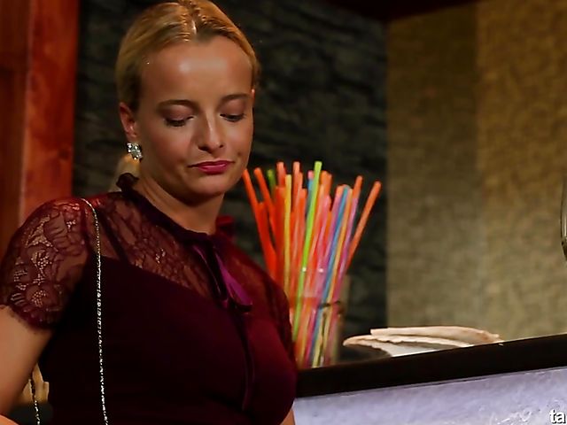 Piss fuck at the bar with blonde Victoria Pure 