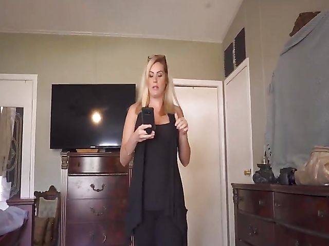 Busty mom Coco Vandi gets nude and sucks her stepson