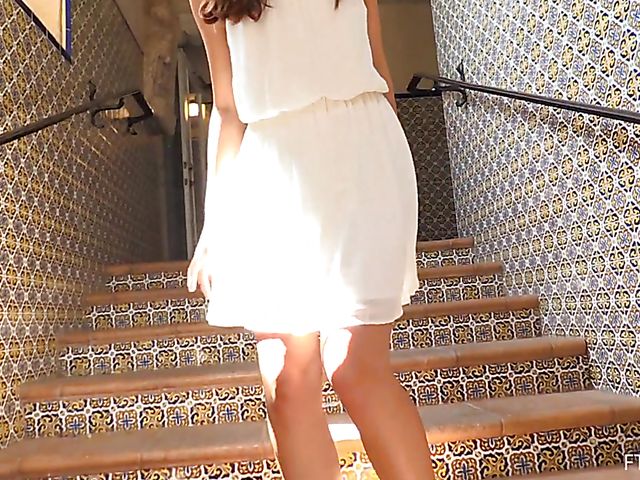 Public masturbation in different places with Melody