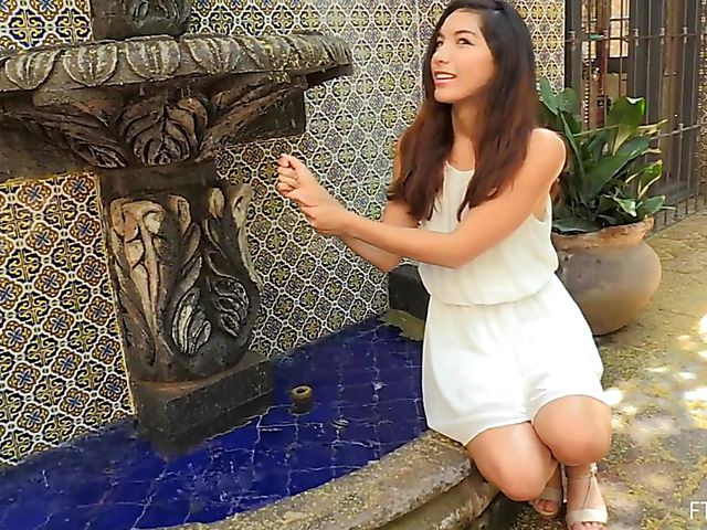 Public masturbation in different places with Melody