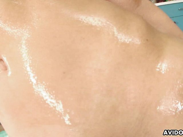 Skinny Asian girl and her partner enjoy sex massage