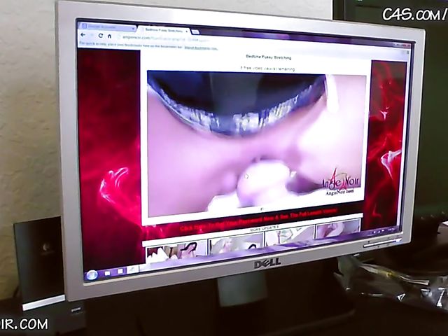 Caught watching porn by deepthroat expert Angie Noir