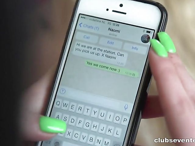 Lesbian teens have a foursome outdoors