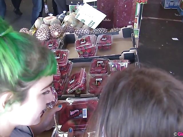 Public lesbian adventure of two naughty girls