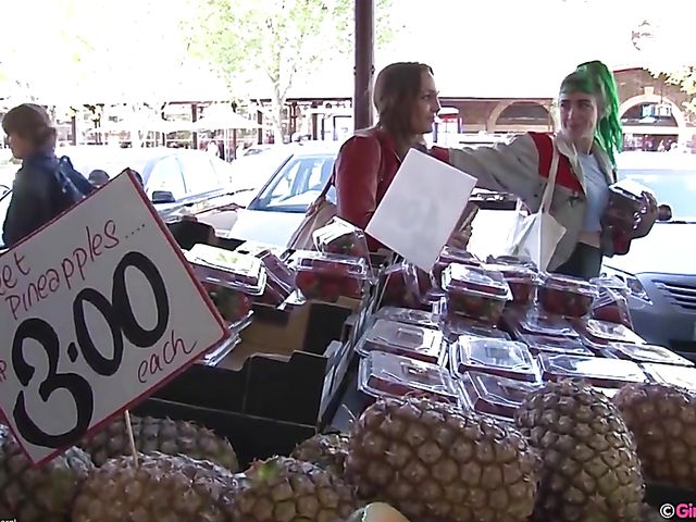 Public lesbian adventure of two naughty girls