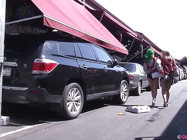 Public lesbian adventure of two naughty girls