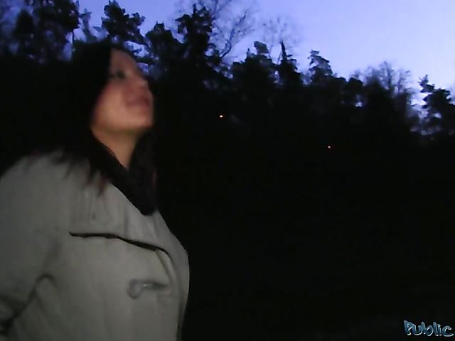 Public Agent sticks his dick in redhead Maja