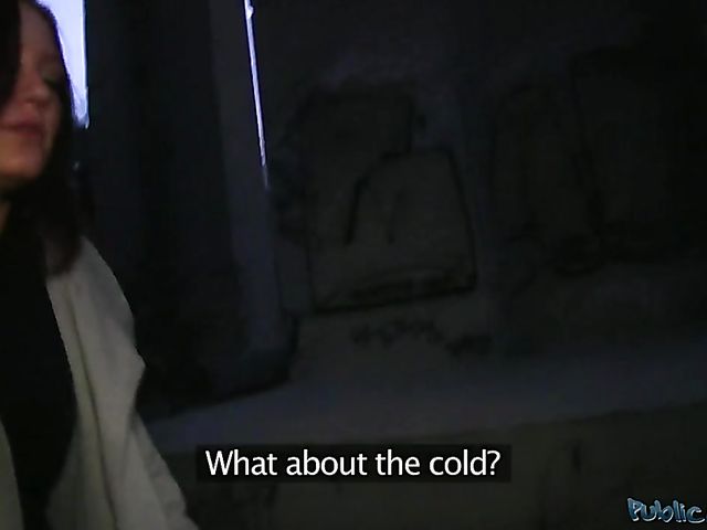 Public Agent sticks his dick in redhead Maja