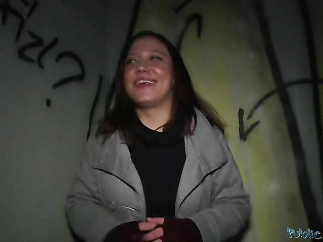 Public Agent sticks his dick in redhead Maja