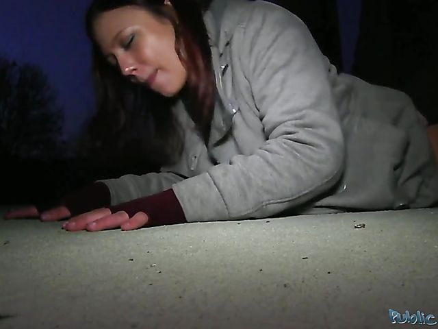 Public Agent sticks his dick in redhead Maja