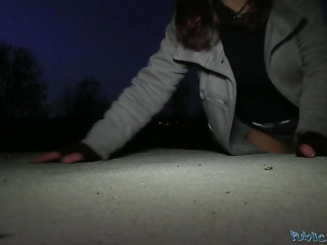 Public Agent sticks his dick in redhead Maja