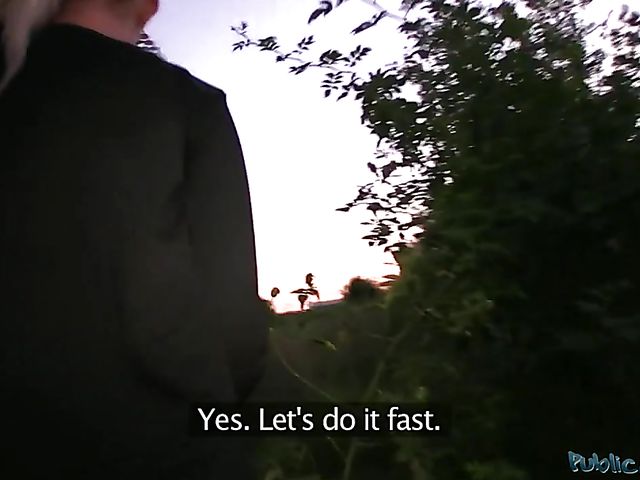 Blonde slut Jenny gets slammed outdoors at night