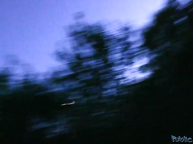 Blonde slut Jenny gets slammed outdoors at night