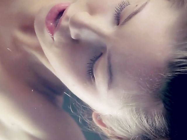 Erotic solo with a long haired babe in panties