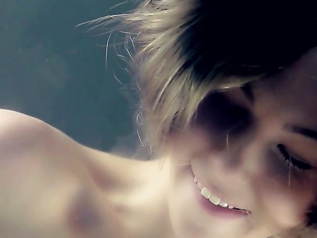 Erotic solo with a long haired babe in panties