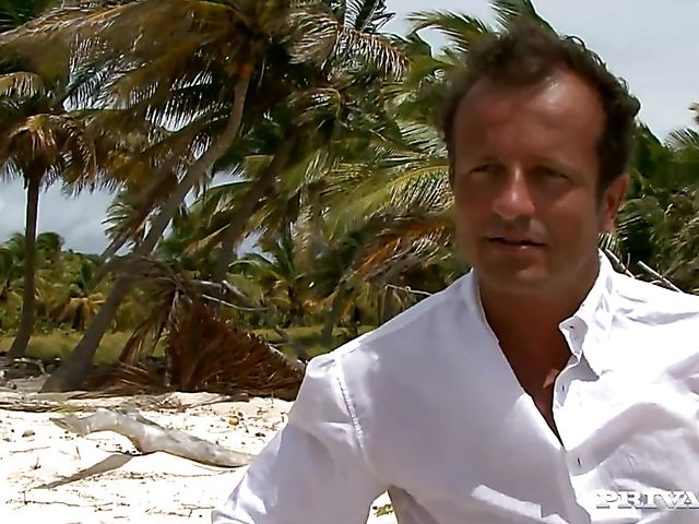 Blonde threesome with Boroka and Nesty on a tropical island