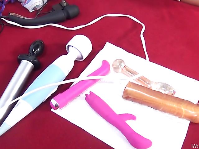 Pretty Val Dodds has a set of sex toys to play with