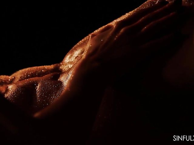 Erotic anal session in the dark with wet Cherry Kiss