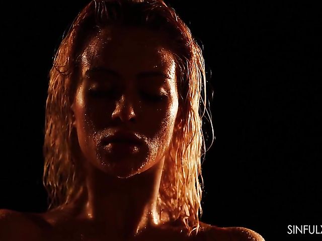 Erotic anal session in the dark with wet Cherry Kiss