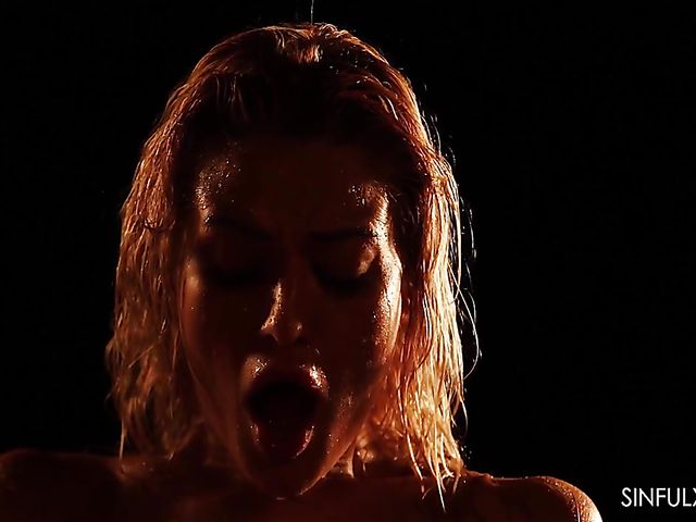 Erotic anal session in the dark with wet Cherry Kiss