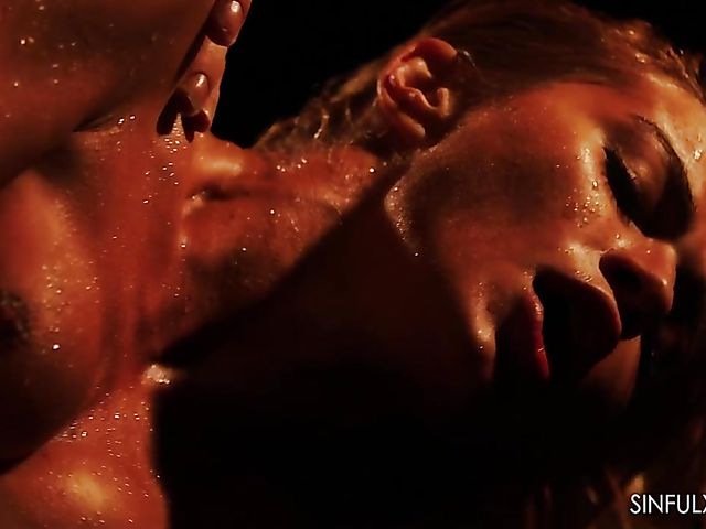 Erotic anal session in the dark with wet Cherry Kiss