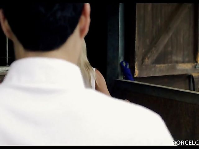 Gorgeous blonde horse rider Cayla gets a fuck