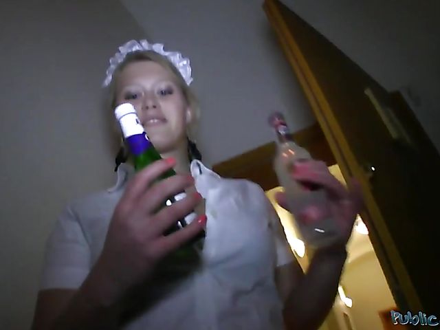 Slutty hotel maid Anna has sex for money