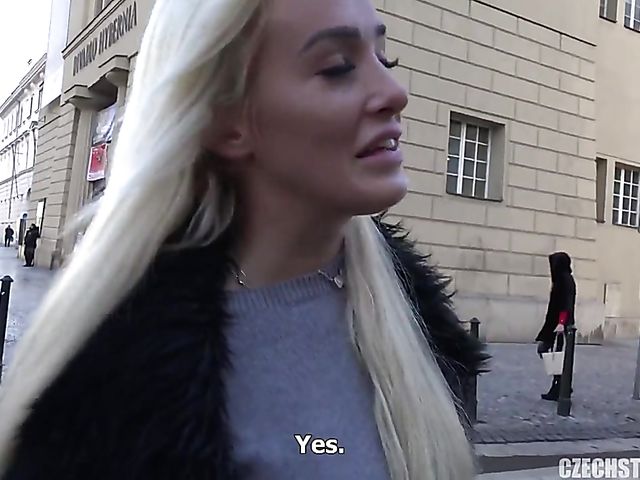 Blonde Czech takes a cock for money